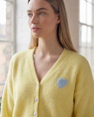 Mia Wool Cardigan 'Lemon'