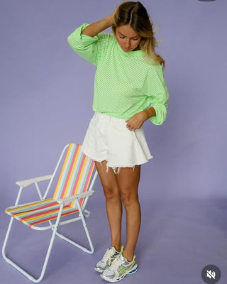 Joly High Rise Ample Cut Shorts 'White Denim'