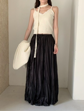 Francine Satin Skirt 'Black'
