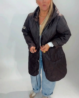 Theo Hooded Long Jacket 'Choco Brown'