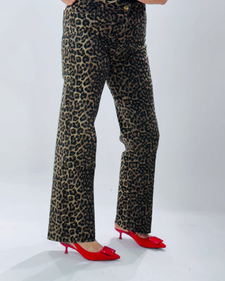 Nancy Wide Leg Jeans 'Leopard Print'