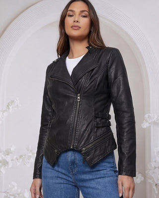 Sally Faux Leather Jacket 'Black'