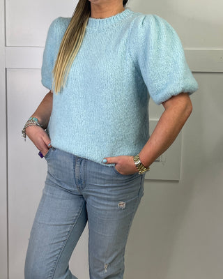 Carla Puff Shoulder Knit Jumper ‘Blue’