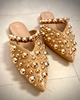 Shelby Embellished Mules ‘Camel’