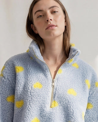Poppy Fleece 'Baby Blue & Lemon'
