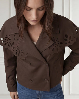 Joyce Cropped Trench 'Brown'