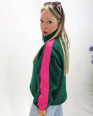 Alisson Fleece 'Green & Pink'