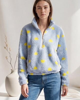 Poppy Fleece 'Baby Blue & Lemon'