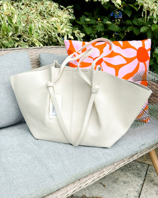 Oversized Adjustable Vegan Bag 'Cream'