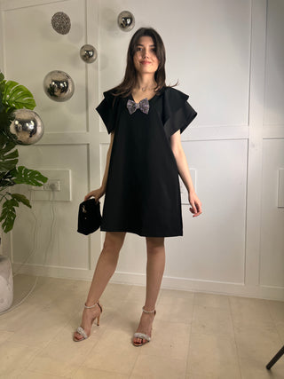 Black Silver Bow Dress