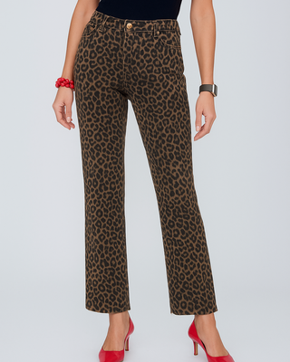 Nancy Wide Leg Jeans 'Leopard Print'