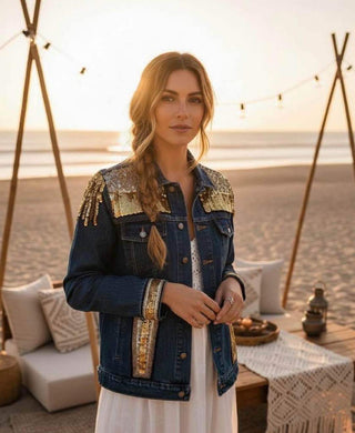 Empress Gold Embellished Denim Jacket