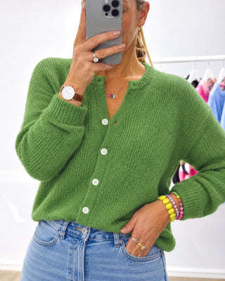 Knit Jordan Cardigan ‘Moss' - Kid Mohair (Code: JORDAN99 - 2 Colours for €99)