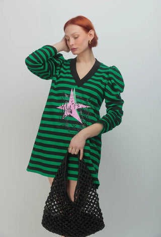 Becks Short Tunic Dress ‘Green/Black’