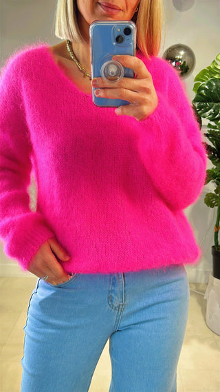 Maggie Lux Kid Mohair Jumper 'Neon Pink'