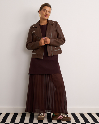 Dakar Faux Leather Jacket 'Brown'