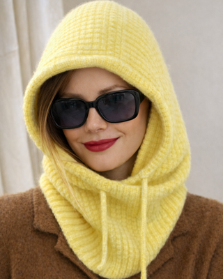 Hooded Knit Accessory 'Lemon'