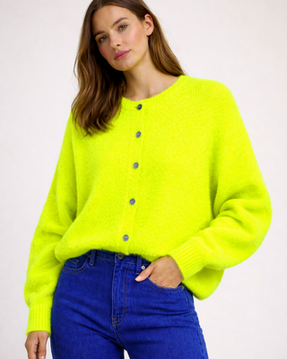 April Cardigan 'Neon Yellow' kid mohair / wool