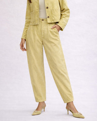 Jay Suedette Balloon Trousers 'Lemon'
