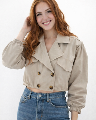 Margot Spring Cropped Trench Jacket 'Beige'