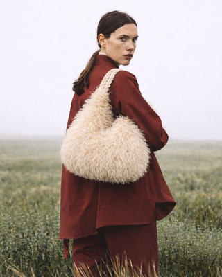 Mongolian Fur Handbag 'Cream'