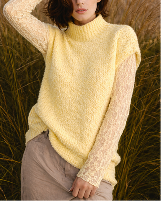 Pippa Lace Insert Knit Jumper 'Lemon'