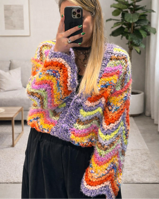 Mimi Hand Knitted Premium Knit Cardigan 'Multicoloured'