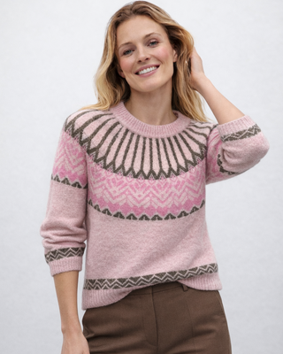 Fitz Wool Knit Jumper 'Pink & Brown'