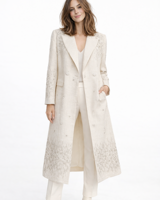 Evangeline Embellished Coat 'Cream'