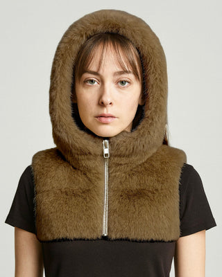 Hooded Fur Accessory 'Brown'