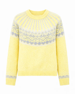 Fitz Wool Knit Jumper 'Lemon & Taupe'
