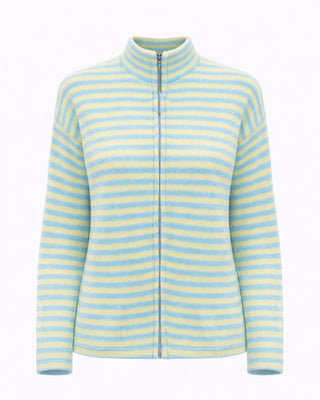 Sema Wool Striped Cardigan 'Baby Blue & Lemon'