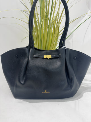 Black vegan leather hold all