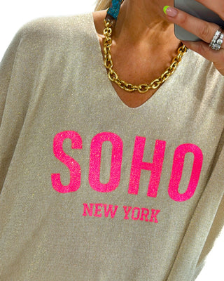 Soho Iridescent Knit T-Shirt 'Gold'