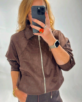 Gina suedette bomber 'Brown'