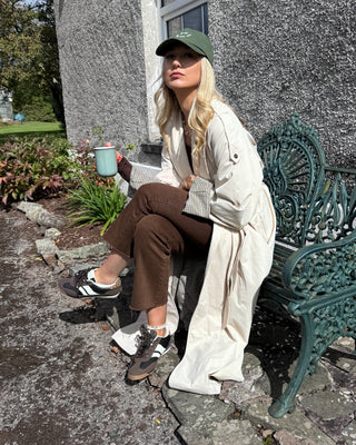 Mia Premium Oversized Plaid Coat 'Cream'