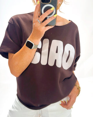 Ciao Short Sleeves Sweatshirt 'Choco Brown'