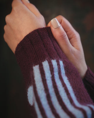 Rosalia Polka Dot Cardigan 'Burgundy & Baby Blue'