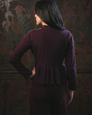 Marisol Cotton Knit Cardigan 'Burgundy'