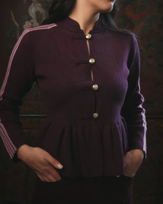 Marisol Cotton Knit Cardigan 'Burgundy'