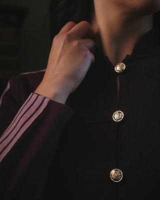 Marisol Cotton Knit Cardigan 'Burgundy'