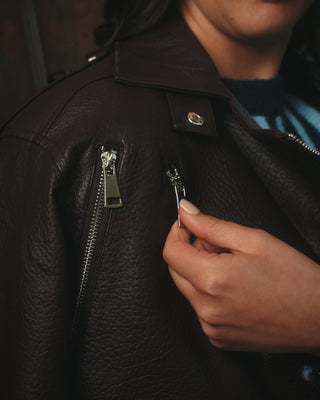 Emmy Faux Leather Jacket 'Burgundy'