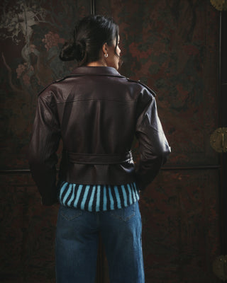 Emmy Faux Leather Jacket 'Burgundy'