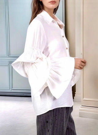 Sadie Frill Sleeve Blouse ‘White’