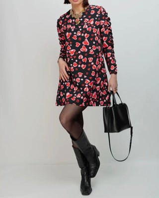 Krystal Short Shift Dress ‘Black/Red’’