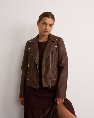 Dakar Faux Leather Jacket 'Brown'