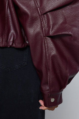 Betina Faux Leather Jacket 'Burgundy' pre order