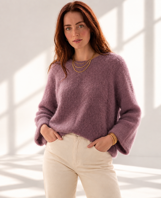Angora Knit Jumper 'Plum'