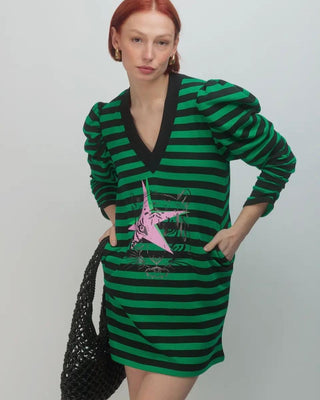 Becks Short Tunic Dress ‘Green/Black’
