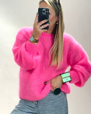 Geri Kid Mohair Knit Jumper 'Hot Pink'